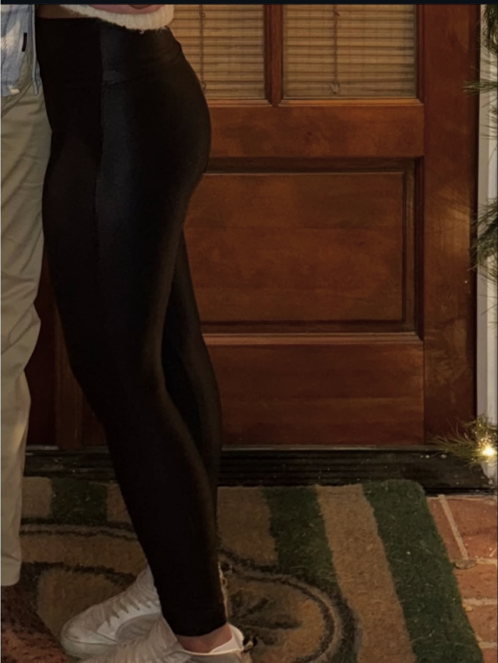 High-Rise Black leather Leggings for Women